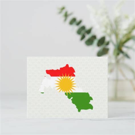 Kurdistan Flag Map full size Postcard | Zazzle