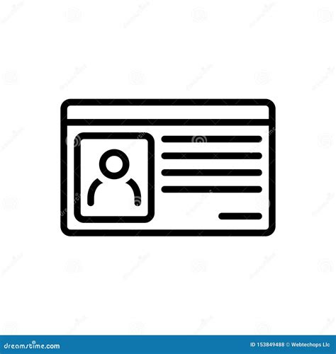 Black Line Icon for Id Card, Identification and Access Stock Vector