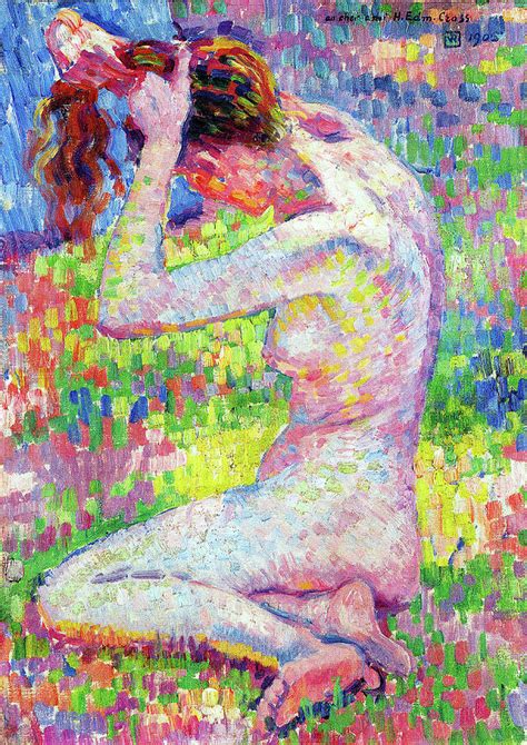 Seated Nude In A Garden Painting By Theo Van Rysselberghe Pixels