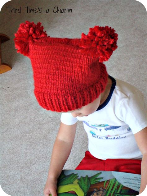 Third Time's a Charm: Knit Toddler Pom Pom Hat