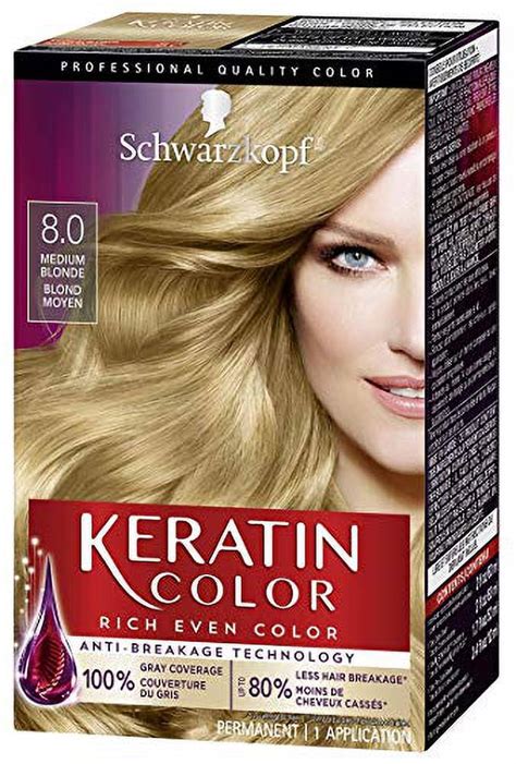 Keratin Color Anti Age Hair Color Cream Medium Blonde Packaging