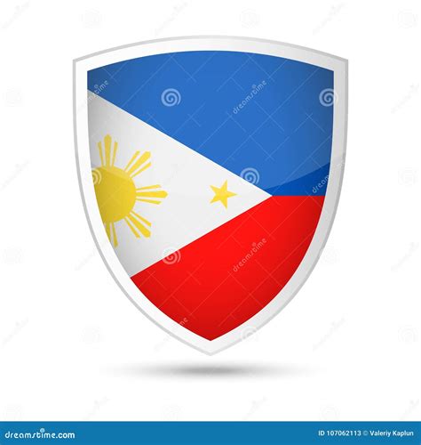 Icono Del Escudo Del Vector De La Bandera De Filipinas Stock De