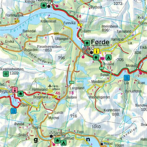 Straßenkarte Landkarte Norwegen Trondheim Lillehammer Alesund