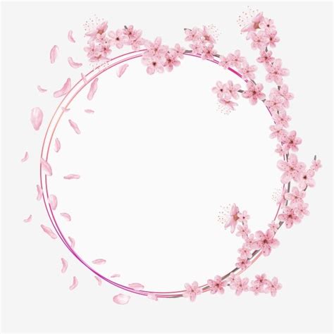 Cherry Blossom Wedding Vector Png Images Monogram Watercolor Cherry