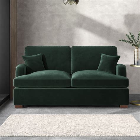 Dark Green Velvet Pull Out Sofa Bed Seats 2 Payton Furniture123