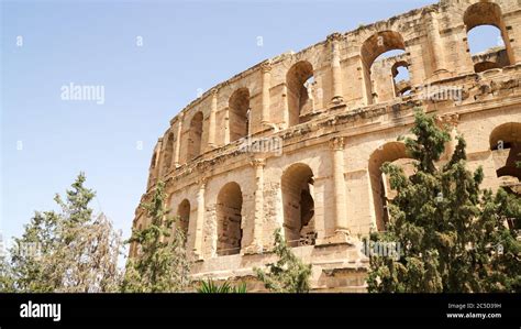 The Ancient Amphitheater Of El Jem In Tunisia North Africa Stock Photo