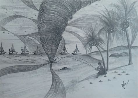 Tornado Pencil Drawing