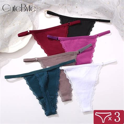 Cute Byte Pcs Set Cotton Panties Lace G String Women Lingerie Sexy Underwear For Female Panties