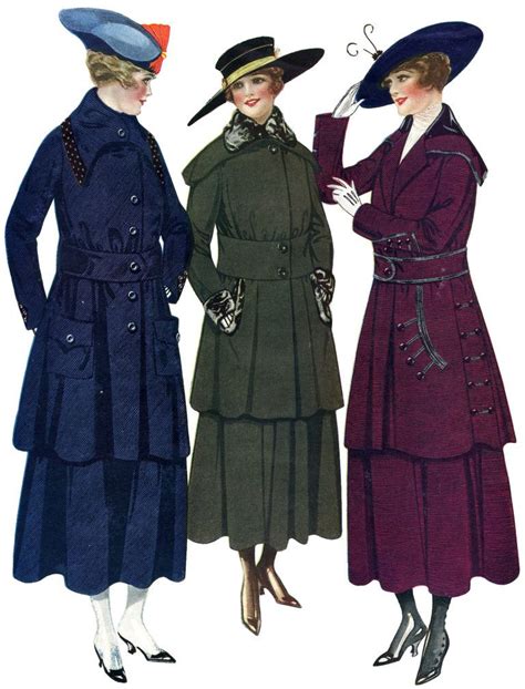 Three Women In Coats And Hats Are Standing Together