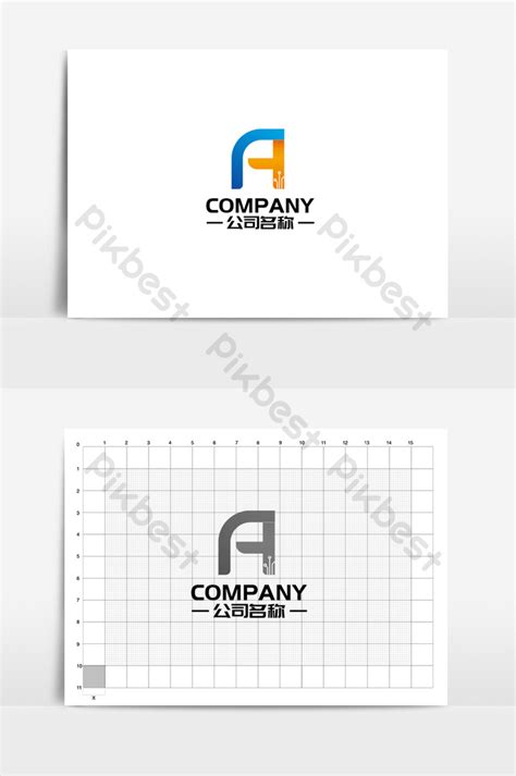 Letter A Link Technology Makeup Blue Orange Gradient Universal Logo