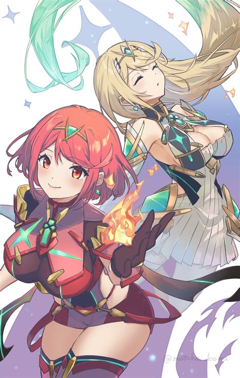 Pyra And Mythra Xc2 By Matchakoma In 2024 Xenoblade Chronicles Anime