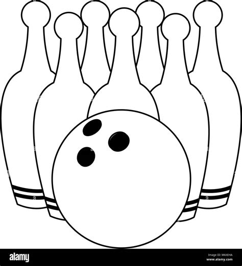 Bowling Pins And Ball Stock Vector Image Art Alamy