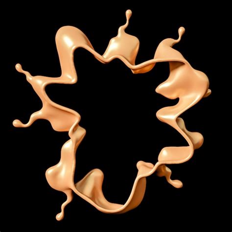 Premium Photo | A splash of golden caramel on a black.