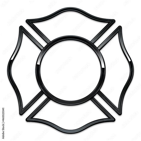 blank fire department logo base black chrome trim Stock Vector | Adobe ...