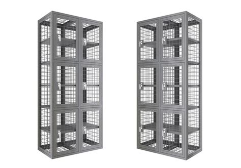 Metal Wire Mesh Security Cage Locker 6 Compartments