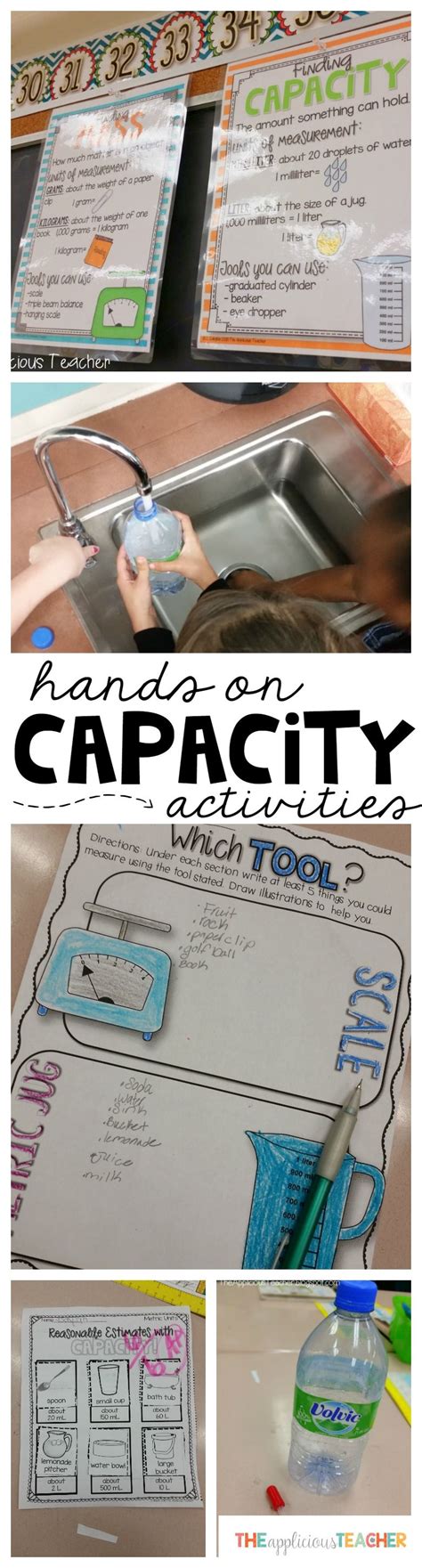 Exploring Capacity The Hands On Way Fourth Grade Math Third Grade