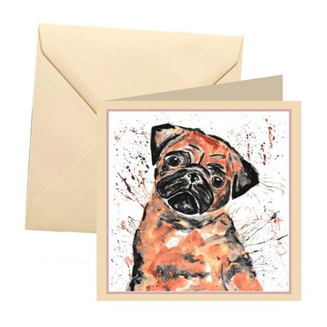 Pug Thank You Card Etsy