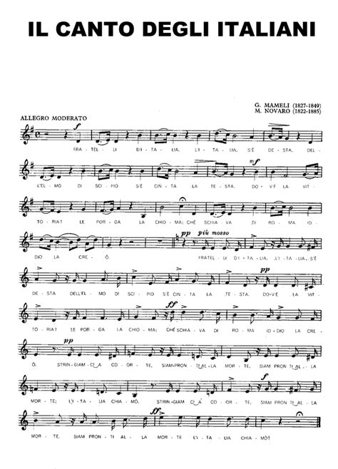 Il Canto Degli Italiani Easy Sheet Music Easy Sheet Music