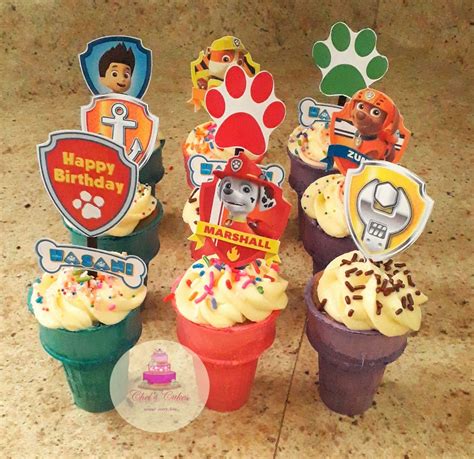 Paw Patrol Ice Cream Cone Cupcakes | Paw patrol cupcakes, Ice cream ...