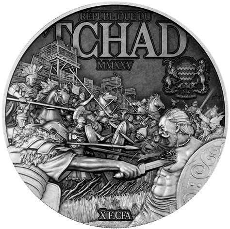 2025 Chad Masters of War Julius Caesar 2 oz Silver High Relief Antiqued