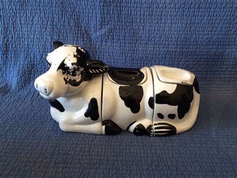 Vintage Ceramic Cow Cookie Jar3 Piece Cookie Jar Cow Cookies