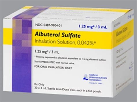 Albuterol Sulfate 125mg3ml Inhalation Solution 3ml 30 Ampules