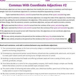 Commas With Coordinate Adjective Educational Resources Education