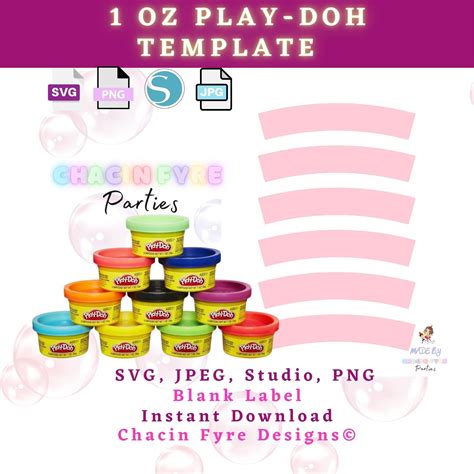 1 Oz Play Doh Template Play Doh Silhouette Studio Files Templates