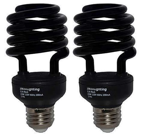 Sleeklighting 23 Watt T2 Black Light Spiral CFL Bulb 120v E26 Medium