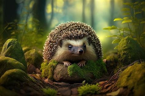 Premium AI Image | Hedgehog in the forest