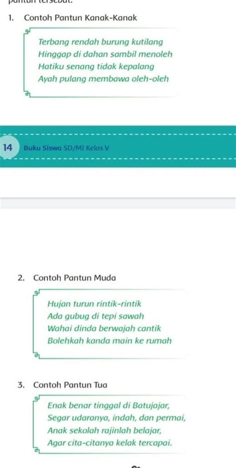 Pantun Kanak Kanak Pantun Anak Muda Pantun Tua