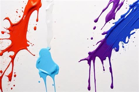 Premium Photo Colored Paint Splashes Isolated On White Background