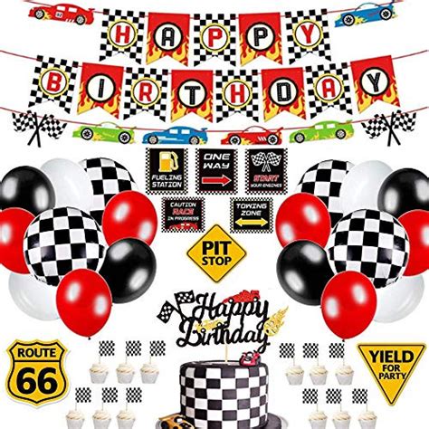 Racing Car Birthday Party Decorations Supplies Include Race Car Birthday Banner And Cake Topper