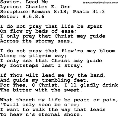 Good Old Hymns Savior Lead Me Lyrics Sheetmusic Midi Mp3 Audio