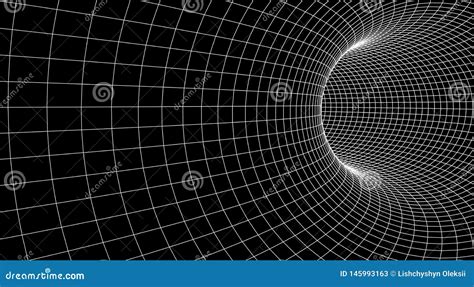 Tunnel Or Wormhole Abstract Wormhole Science 3D Tunnel Grid Wireframe