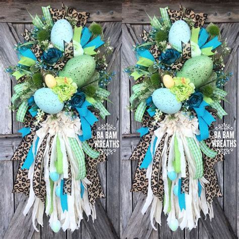 Ba Bam Wreaths On Instagram “easter Eggs Cheetah And Rag Bow Yes