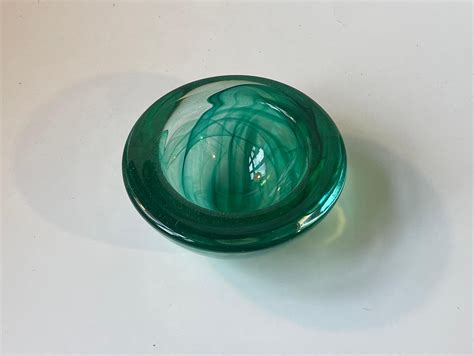 Green Atoll Art Glass Bowl By Anna Ehrner For Kosta Boda S For