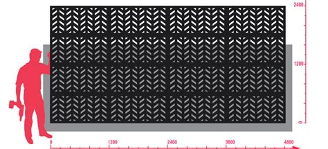 Herringbone™ 80 Outdeco Outdoor Decorative Screen Panels