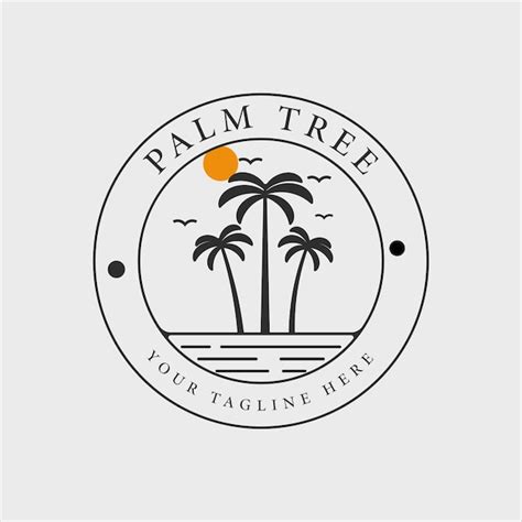 Premium Vector Palm Tree Line Art Logo Vector Illustration Design