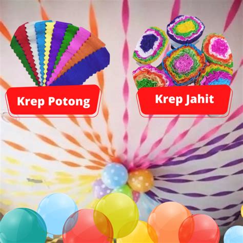 Kertas Krep Crepe Paper Untuk Dekorasi Pesta Ulangtahun Warna Warni