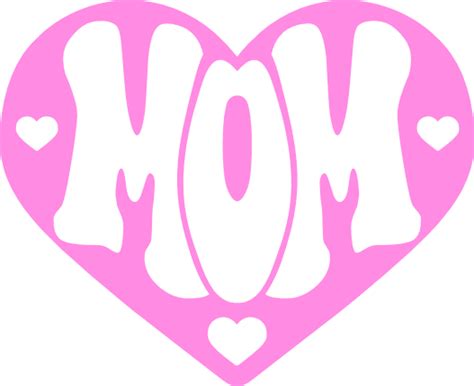 Mom Sign In A Heart Groovy Text Mothers Day T Free Svg File Svg