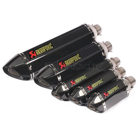 51MM Universal Motorcycle Exhaust Racing Muffler Scooter Pipe Carbon