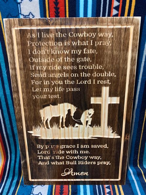Cowboy Prayer Wall Decoration Etsy