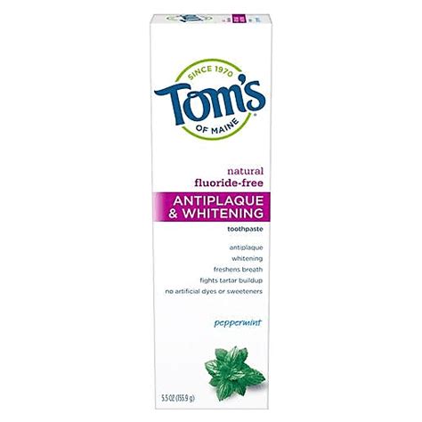 Tom's of Maine Toothpaste, Peppermint, Antiplaque & Whitening 5.5 oz ...