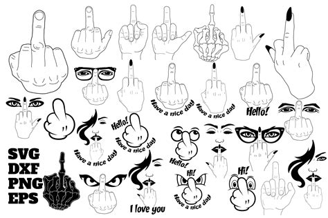 Middle Finger Hand Svg Bundle Afbeelding Door Pony3000 · Creative Fabrica