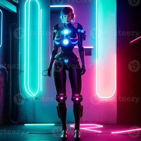 Cyberpunk Future Technology Cyborg Robot Punk Woman Generative Art By