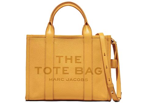 Marc Jacobs The Leather Tote Bag Medium Artisan Gold In Grain Leather With Gold Tone Us