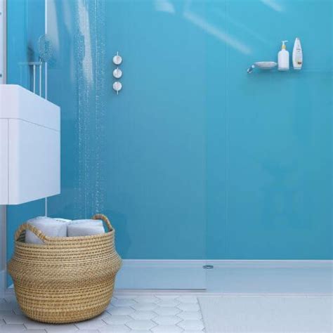 Acrylic Shower Wall Panel 900mm X 2440mm X 4mm Azure