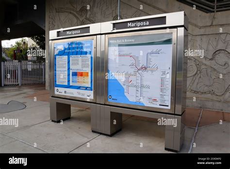 Los Angeles California Los Angeles Metro Rail Information Panel At