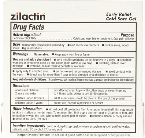 Zilactin Cold Sore Gel Medicated Gel 025 Ozgel Pack Of 2